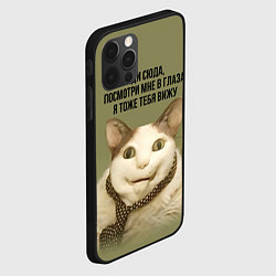 Чехол для iPhone 12 Pro Max Мемный кот бу испугался, цвет: 3D-черный — фото 2