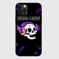 Чехол для iPhone 12 Pro Max Crystal Castles неоновый череп, цвет: 3D-черный