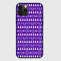 Чехол для iPhone 12 Pro Max Geometry Dash - pattern новогодний, цвет: 3D-черный