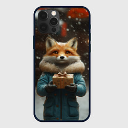 Чехол для iPhone 12 Pro Max Лиса с подарком, цвет: 3D-черный