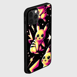 Чехол для iPhone 12 Pro Max Pikachu and skeletons - pattern, цвет: 3D-черный — фото 2