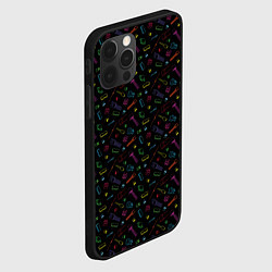Чехол для iPhone 12 Pro Max Паттерн с разноцветными радиодеталями, цвет: 3D-черный — фото 2