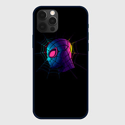 Чехол для iPhone 12 Pro Max Неоновый человек паук, цвет: 3D-черный