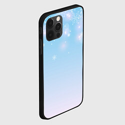 Чехол для iPhone 12 Pro Max Зимний градиент со снежинками, цвет: 3D-черный — фото 2
