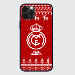 Чехол iPhone 12 Pro Max Новогодний Real Madrid с оленями