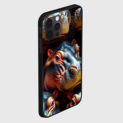 Чехол для iPhone 12 Pro Max Бегемоты, цвет: 3D-черный — фото 2
