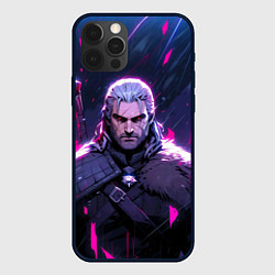 Чехол iPhone 12 Pro Max Geralt - neon rain