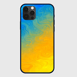 Чехол для iPhone 12 Pro Max Желто голубой градиент, цвет: 3D-черный