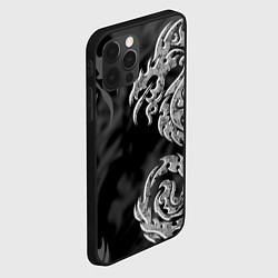 Чехол для iPhone 12 Pro Max Серый дракон трайбл, цвет: 3D-черный — фото 2