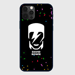 Чехол для iPhone 12 Pro Max David Bowie конфети, цвет: 3D-черный