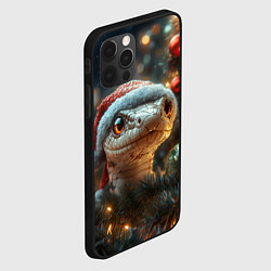 Чехол для iPhone 12 Pro Max Голова новогодней змеи, цвет: 3D-черный — фото 2