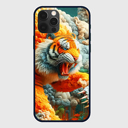 Чехол для iPhone 12 Pro Max Сказочный облачный тигр - нейроарт фантазия, цвет: 3D-черный