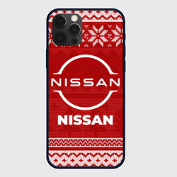 Чехол для iPhone 12 Pro Max Новогодний Nissan, цвет: 3D-черный