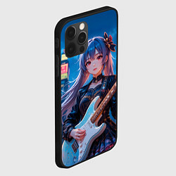 Чехол для iPhone 12 Pro Max Аниме девочка с электрогитарой, цвет: 3D-черный — фото 2