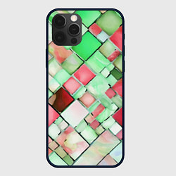 Чехол iPhone 12 Pro Max Red and green relief squares