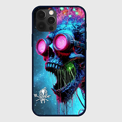 Чехол iPhone 12 Pro Max Metallica - crazy skeleton with headphones