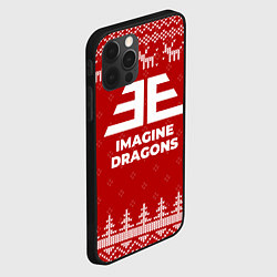 Чехол для iPhone 12 Pro Max Новогодний Imagine Dragons с оленями, цвет: 3D-черный — фото 2