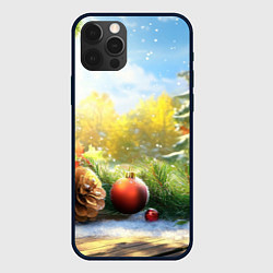 Чехол для iPhone 12 Pro Max Солнечный новый год, цвет: 3D-черный