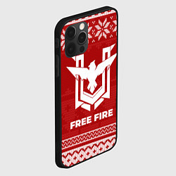 Чехол для iPhone 12 Pro Max Новогодний Free Fire, цвет: 3D-черный — фото 2
