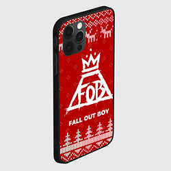 Чехол для iPhone 12 Pro Max Новогодний Fall Out Boy с оленями, цвет: 3D-черный — фото 2