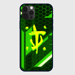 Чехол iPhone 12 Pro Max Doom geometry green