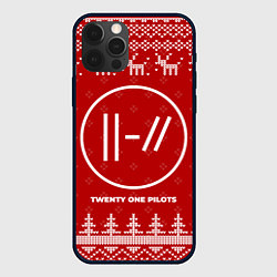 Чехол iPhone 12 Pro Max Новогодний Twenty One Pilots с оленями