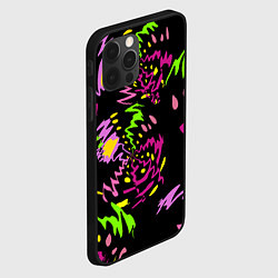 Чехол для iPhone 12 Pro Max Яркие абстрактные круги-зигзаги, цвет: 3D-черный — фото 2