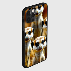 Чехол для iPhone 12 Pro Max Кучка сурикатов, цвет: 3D-черный — фото 2