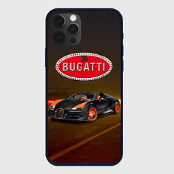 Чехол iPhone 12 Pro Max Bugatti on the night route