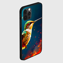 Чехол для iPhone 12 Pro Max Колибри в огне, цвет: 3D-черный — фото 2