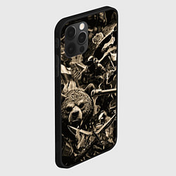 Чехол для iPhone 12 Pro Max Медведь на фоне десантников танков и самолетов, цвет: 3D-черный — фото 2