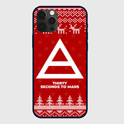 Чехол iPhone 12 Pro Max Новогодний Thirty Seconds to Mars с оленями