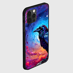 Чехол для iPhone 12 Pro Max Черный ворон на фоне космоса, цвет: 3D-черный — фото 2