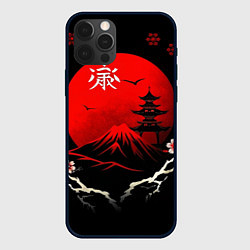 Чехол для iPhone 12 Pro Max Japan red black nature, цвет: 3D-черный