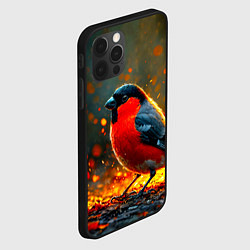 Чехол для iPhone 12 Pro Max Снегирь в огне, цвет: 3D-черный — фото 2