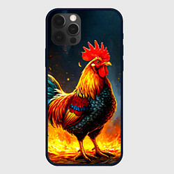 Чехол iPhone 12 Pro Max Петух в огне