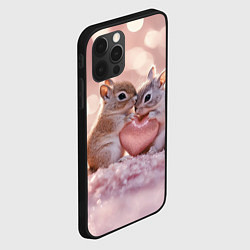 Чехол для iPhone 12 Pro Max Влюбленные белочки с сердечком, цвет: 3D-черный — фото 2