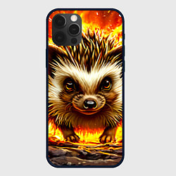 Чехол для iPhone 12 Pro Max Еж в огне, цвет: 3D-черный