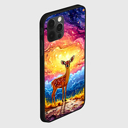 Чехол для iPhone 12 Pro Max Олень и космическое небо, цвет: 3D-черный — фото 2