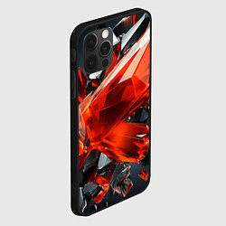 Чехол для iPhone 12 Pro Max Красные алмазы и черные камни, цвет: 3D-черный — фото 2