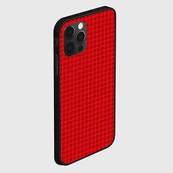 Чехол для iPhone 12 Pro Max Сочный красный паттерн полосы клетка, цвет: 3D-черный — фото 2