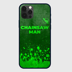 Чехол iPhone 12 Pro Max Chainsaw Man - green gradient посередине