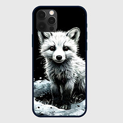 Чехол iPhone 12 Pro Max Песец на черном