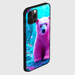 Чехол для iPhone 12 Pro Max Белый розовый медведь, цвет: 3D-черный — фото 2