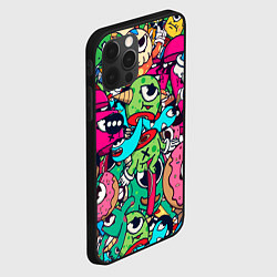 Чехол для iPhone 12 Pro Max Color doodle monsters, цвет: 3D-черный — фото 2