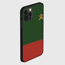 Чехол для iPhone 12 Pro Max Мотострелковые войска: герб со щитом, цвет: 3D-черный — фото 2