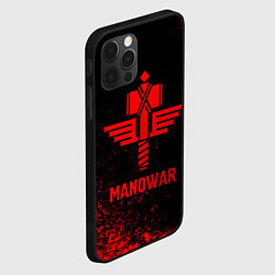 Чехол для iPhone 12 Pro Max Manowar - red gradient, цвет: 3D-черный — фото 2