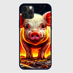 Чехол iPhone 12 Pro Max Свинка в огне