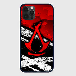 Чехол iPhone 12 Pro Max Assassins creed: shadows - красная абстракция