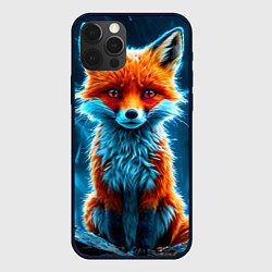 Чехол для iPhone 12 Pro Max Лиса и молния, цвет: 3D-черный